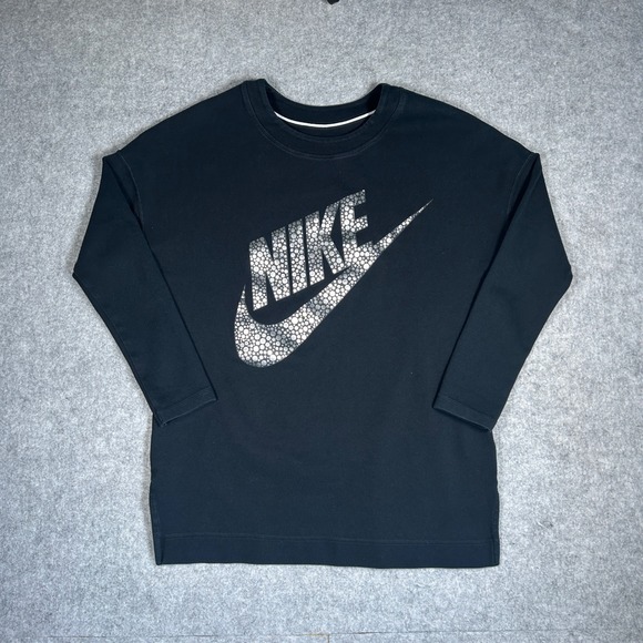 Nike Tops - Nike Sweatshirt Women Medium Black Graphic Pullover Activewear Athleisure